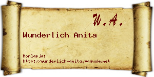 Wunderlich Anita névjegykártya