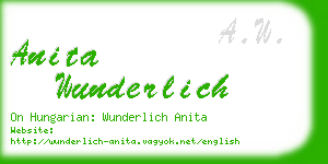 anita wunderlich business card